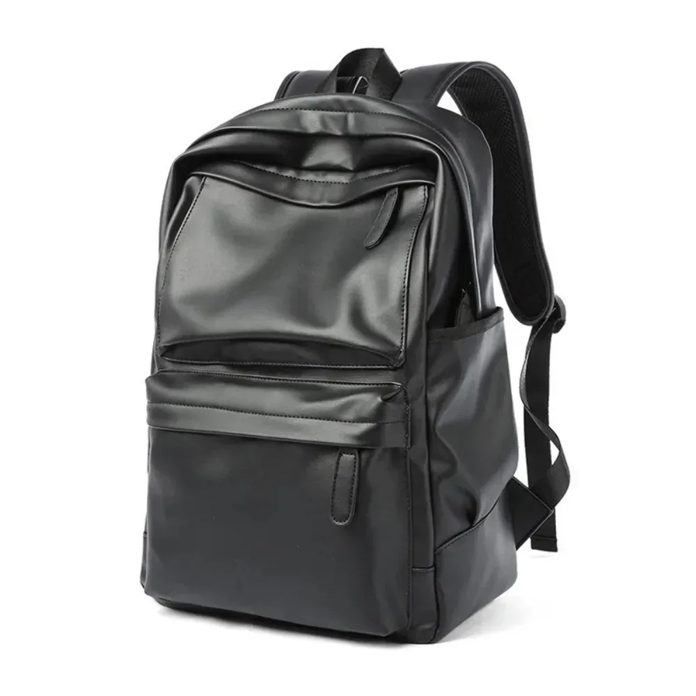 sac à dos pour homme en cuir pu, sac de voyage imperméable à la mode, sac à dos décontracté pour ordinateur portable 14 pouces