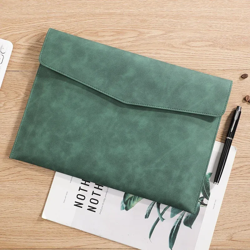 sac de documents en cuir pour entreprise, sac de rangement multifonctionnel a4 avec fermoir, sac pour ordinateur portable simple et imperméable