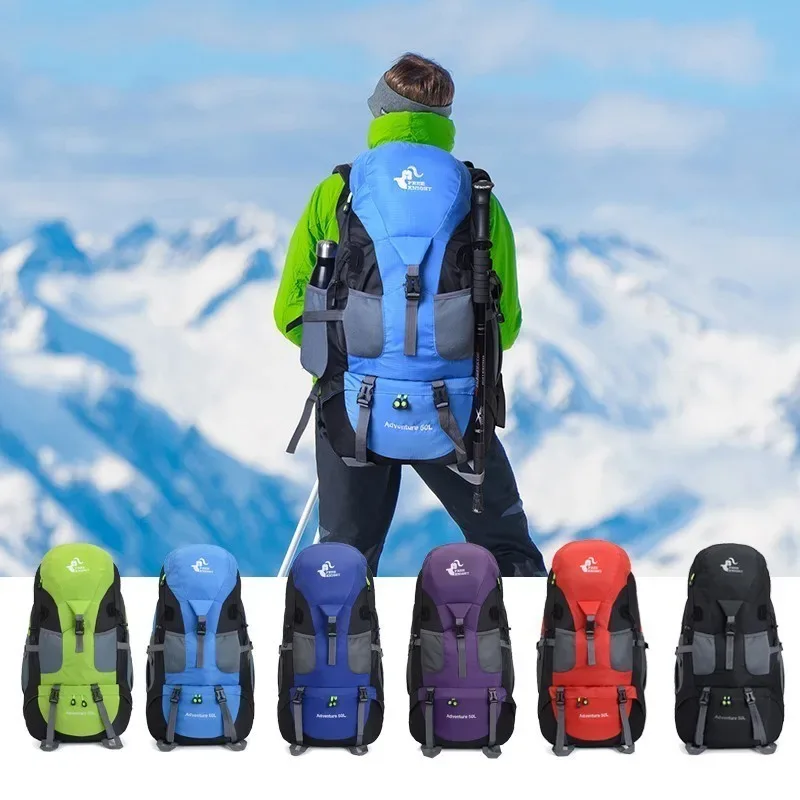 sac à dos de trekking en plein air pour hommes et femmes, sac de randonnée de camping, sac à dos d'alpinisme, sac de sport léger multifonctionnel, 50l
