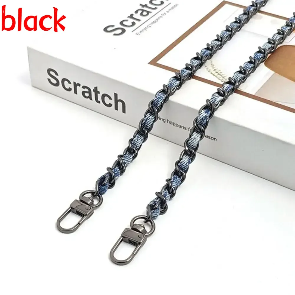 120cm sac breloques chaîne métal aluminium sac chaîne tressé denim sac à bandoulière sangle de remplacement épaule sac à main bricolage sangles 