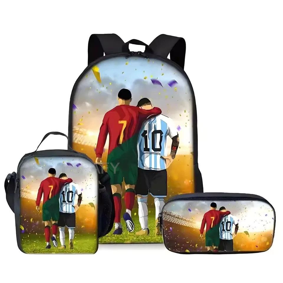 sac dos nylon imprimé cristiano ronaldo multicolore noir unisexe grande capacité pochette sacs associés