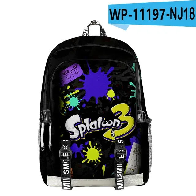 splatoon 3-sac à dos de voyage à fermeture éclair, oxford, cartable d'école harajuku, à la mode, pour cosplay