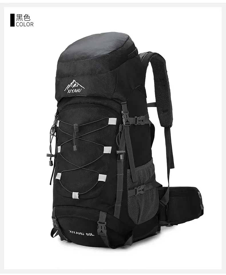 sac à dos de randonnée et de camping grande capacité 60l, imperméable, pour sports de plein air, alpinisme, unisexe, avec bretelles rembourrées pour soulager les épaules