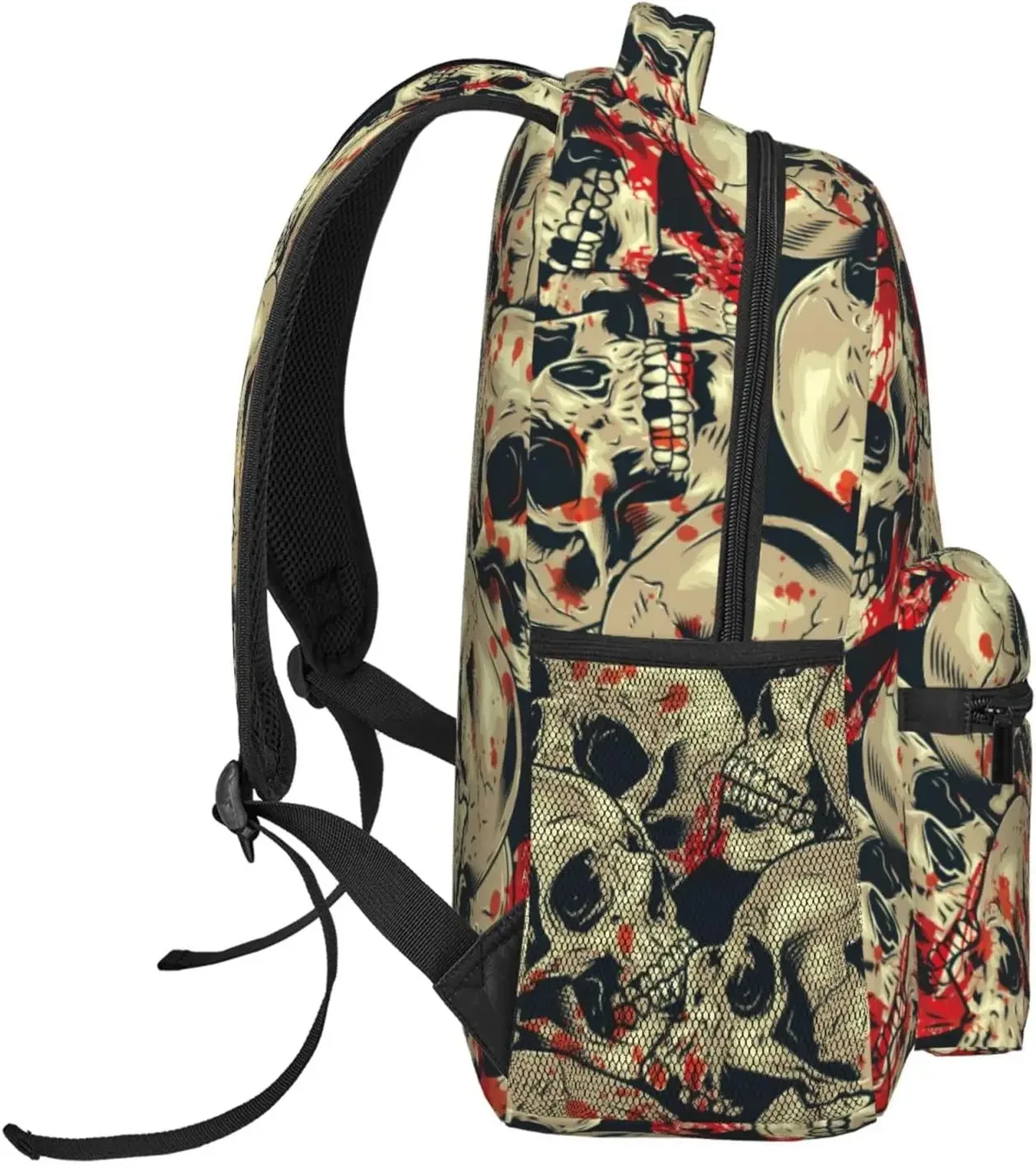sac à dos léger pour ordinateur portable skulls pour hommes et femmes, cartable universitaire, sac de jour décontracté, sac de voyage