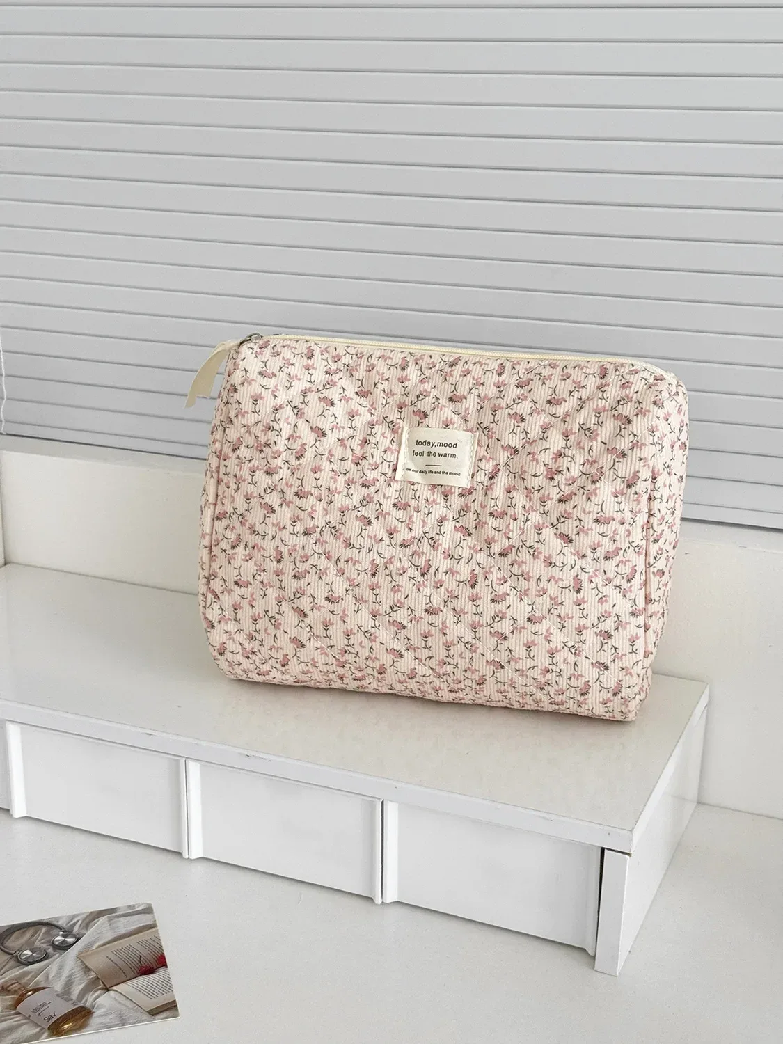 sacs de rangement cosmétiques vintage en velours côtelé pour femmes, sacs à main de voyage rétro portables pour dames, trousse de maquillage simple pour femme, sac à main d'embrayage