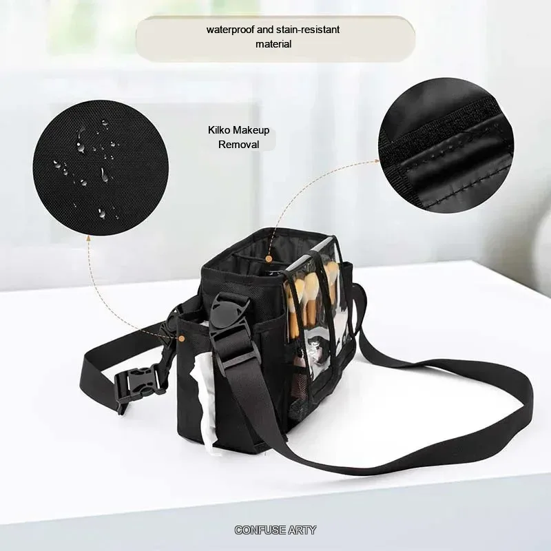 sac de taille de maquillage professionnel, organisateur cosmétique portable et étanche en cuir pu pour retarder la beauté