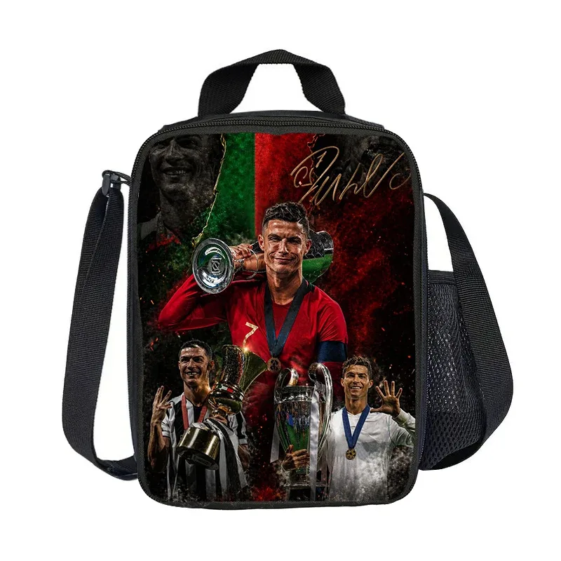 sac isotherme ronaldo cr football star, sacs à déjeuner isolés, conteneur à déjeuner, sac fourre-tout étanche, boîte à déjeuner, sacs de rangement pour aliments sportifs