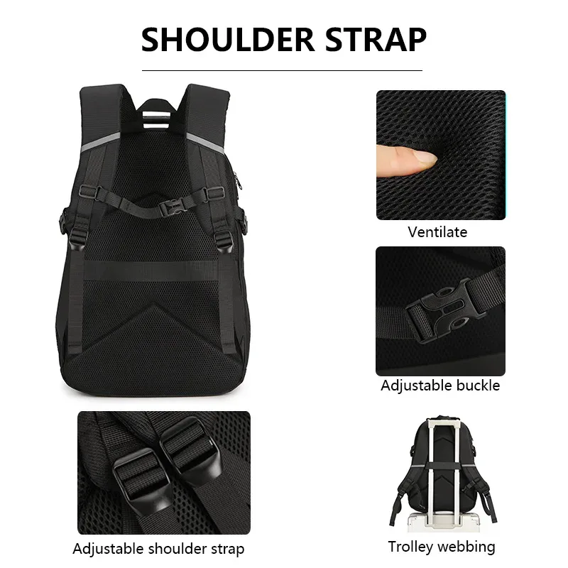 sac à dos pour hommes pour voyages d'affaires, grande capacité, multi-compartiments, sac de transport pour ordinateur portable de 15 pouces, couleur unie