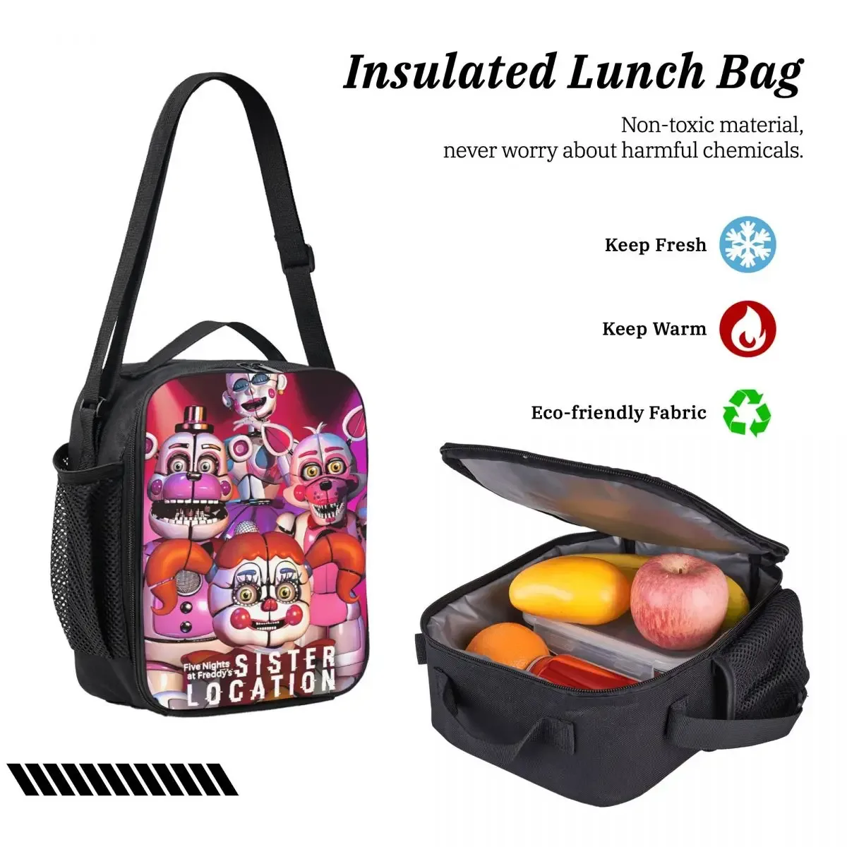 jeu sœur emplacement fnaf 3pecs/ensemble sac à dos pour adolescent lycée sac à dos sac à déjeuner trousse à crayons