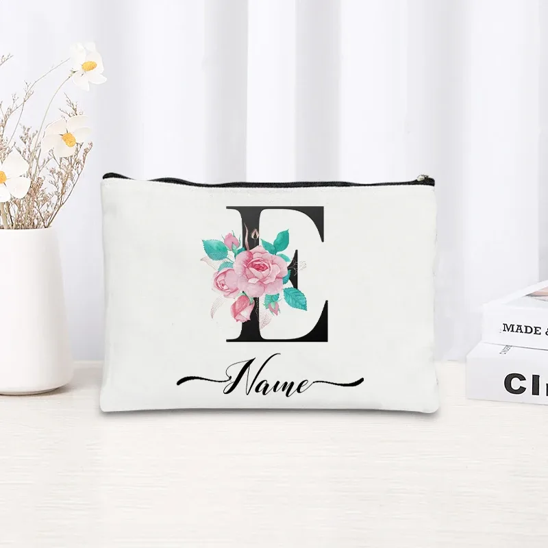 trousse de maquillage personnalisable avec nom, trousse de maquillage de voyage, trousse de maquillage pour mariage, trousse de maquillage individuelle, trousse de maquillage en toile pour fêtes, organiseur de cosmétiques, cadeaux pour femme