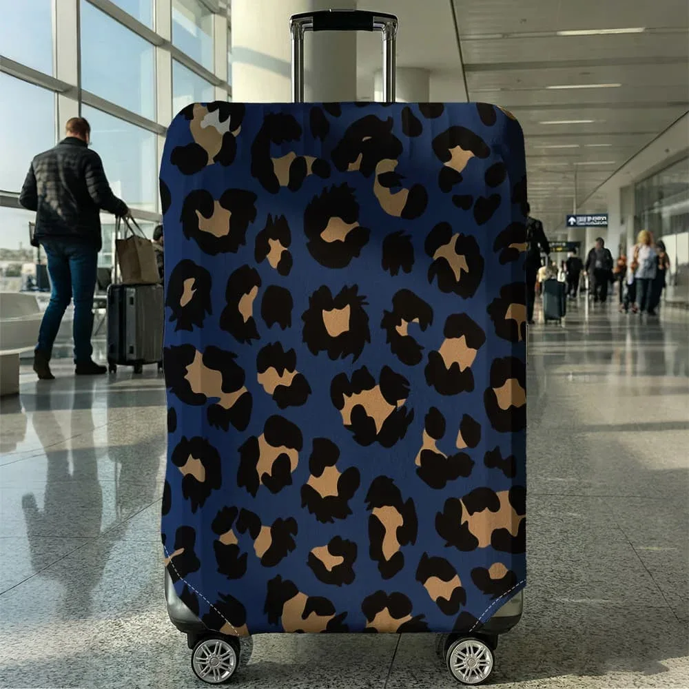 housse de bagage à imprimé léopard, adaptée aux bagages de 18 à 32 pouces, manchon pour poignée de bagage, accessoires de voyage