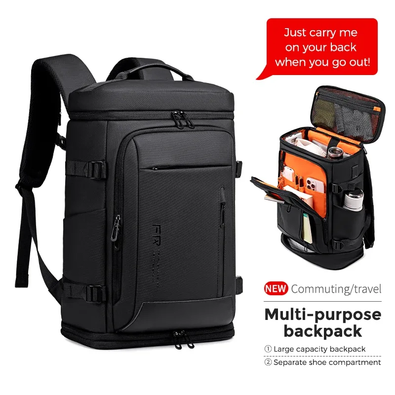 sac à dos fenruien pour homme, idéal pour le travail et les trajets quotidiens, avec compartiment pour ordinateur portable 16 pouces, fermeture éclair multicouche, sangle et compartiment à chaussures indépendant