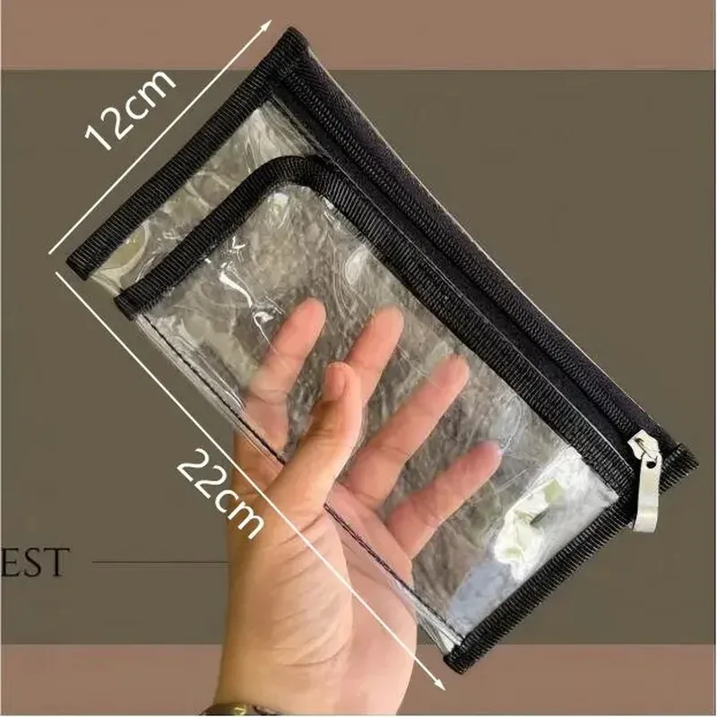 sac cosmétique transparent en pvc - pochette de toilette imperméable transparente pour les voyages, organiseur portable de maquillage et de passeport pour femmes et hommes