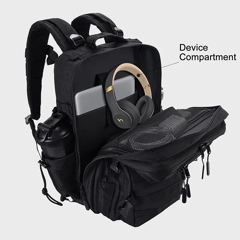 sac à dos tactique lhi 45l pour hommes, sac de sport pour athlètes, sac de voyage en plein air, randonnée, voyage d'affaires avec compartiment pour chaussures
