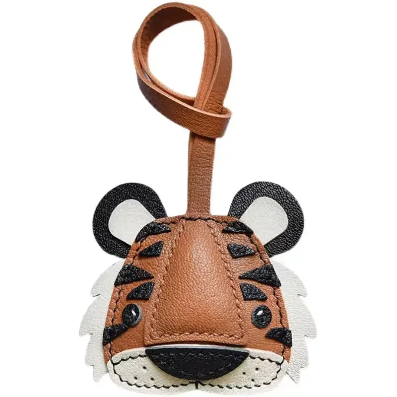 porte-clés de voiture en cuir fait à la main, cadeau créatif unique pour hommes et femmes, tigre daji, organisateur de clé original, sac à main