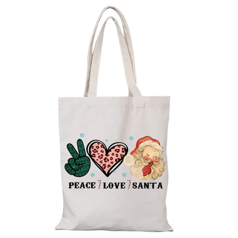nouvel an cadeau homme sac fourre-tout femme joyeux noël femmes sac à provisions sac de cours sacs à main sacs en tissu eco shopper toile dame