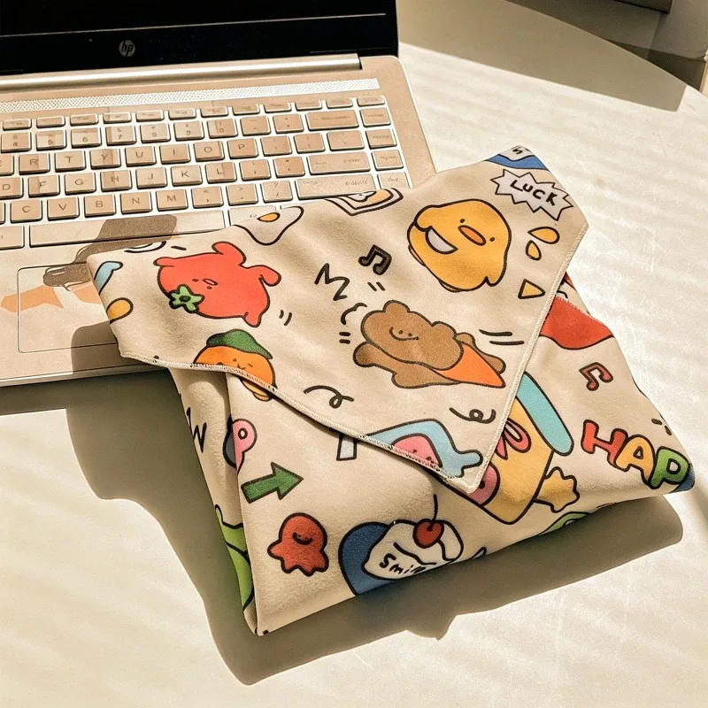 housse de protection réutilisable anti-rayures en tissu magique à motifs de dessins animés pour ipad et sac de rangement pour cosmétiques