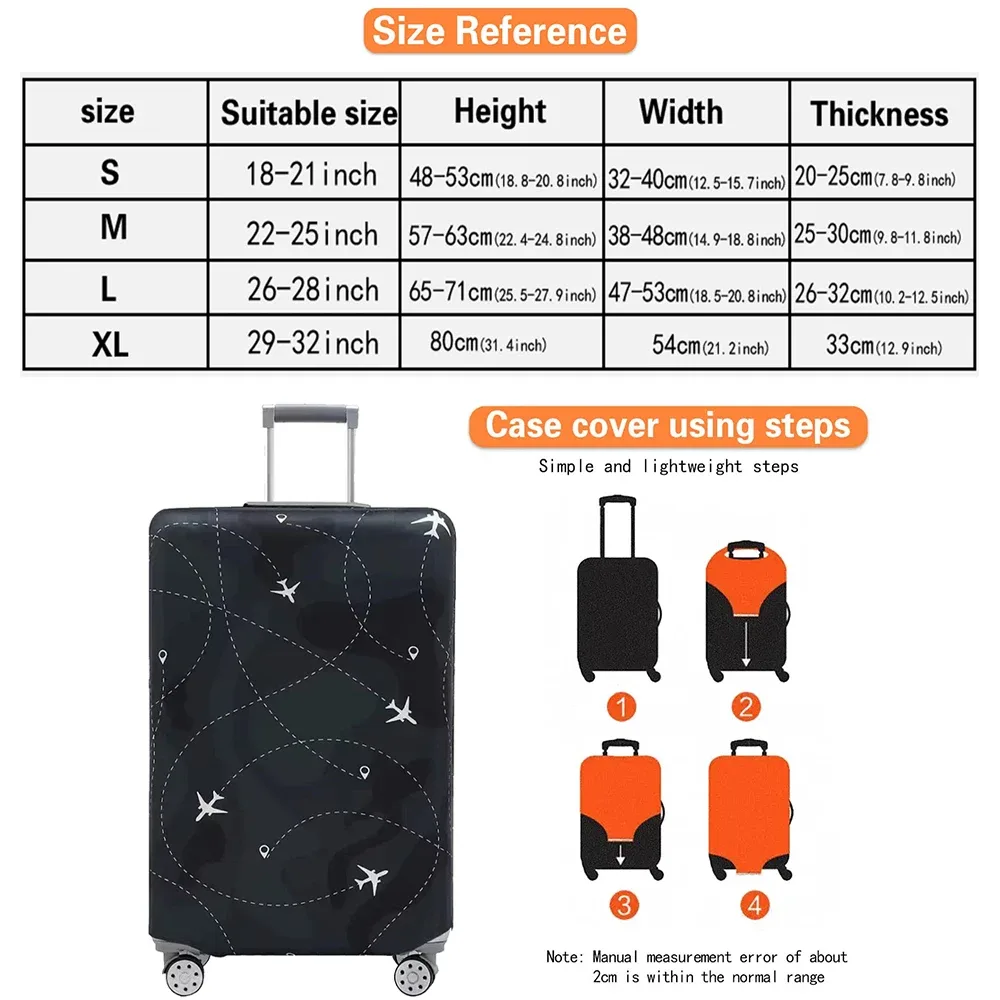 housse de protection pour bagages élastiques épais, série couronne imprimée pour valises de 18 à 32 pouces, accessoires de voyage