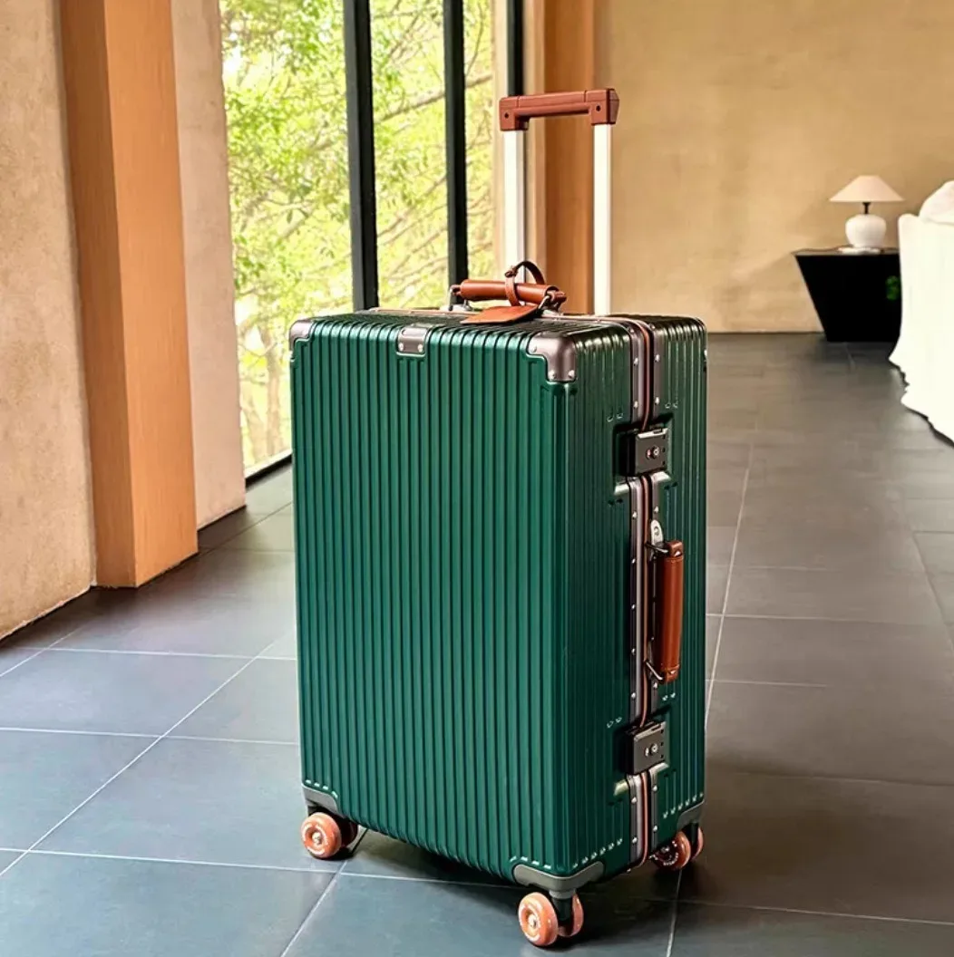 valise à main avec cadre en aluminium, avec roue rotative silencieuse colorée, serrure tsa, boîtier de chariot de voyage, bagages roulants de haute qualité