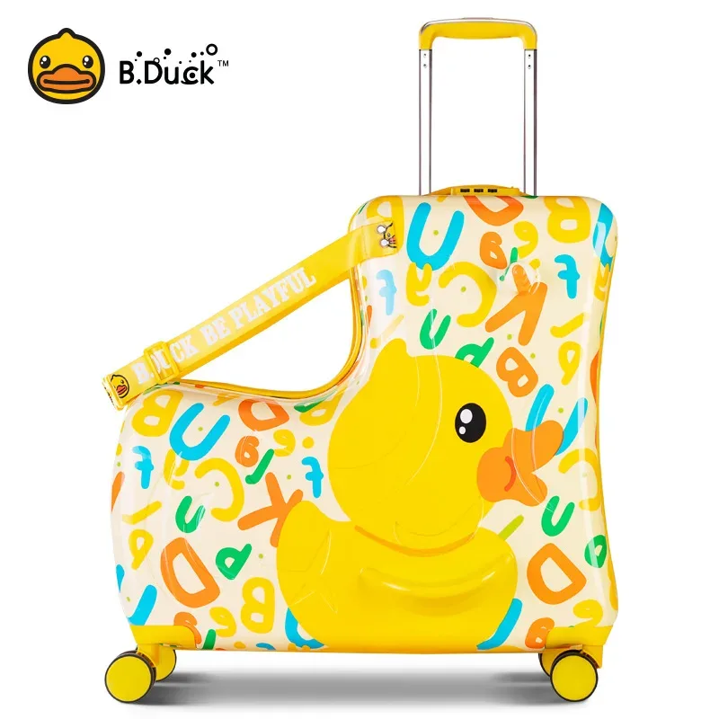 nouvelle valise d'équitation pour enfants sur roulettes, valise de voyage à roulettes de dessin animé pour enfants, peut s'asseoir et faire du cheval, bagages roulants, cadeaux
