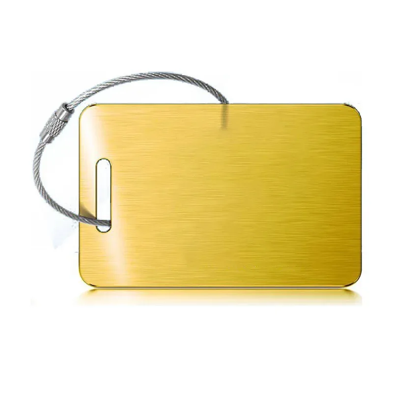 étiquette bagage métal carrée anse métal personnalisable voyage identité sécurité antiperte multicouleur travels accessoire