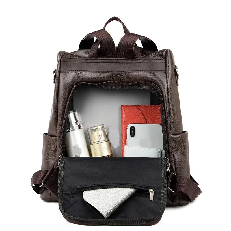 nouveauté vente chaude femmes sac à dos sac à main en cuir pu anti-vol sac à bandoulière décontracté mode dames sacoche sacs