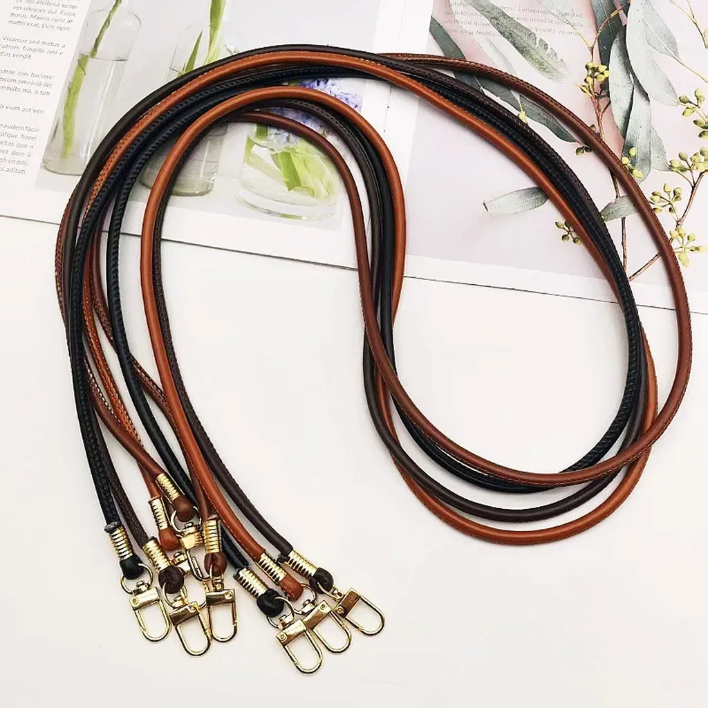 nouvelle sangle de remplacement fine et ronde en cuir pu, couleur unie, pour sac bandoulière ou croisé, longue de 120 cm, accessoire cordon de téléphone