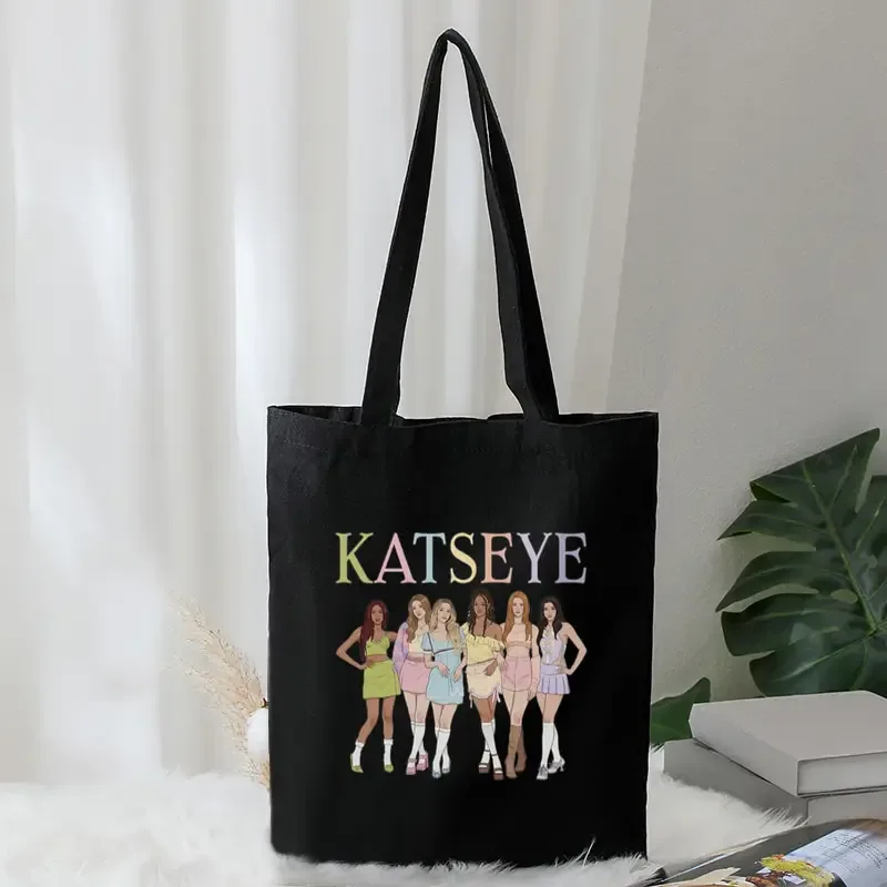 sac fourre-tout grande capacité katseye world tour pour femmes, sacs de voyage multifonctionnels, sacs de shopping tendance, cadeaux pour fans kpop version q