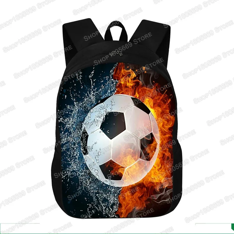 sac à dos imprimé football pour jeunes, cartable d'école, grande capacité, sacs de rangement, sac d'ordinateur, cadeau pour enfants, garçons et bol