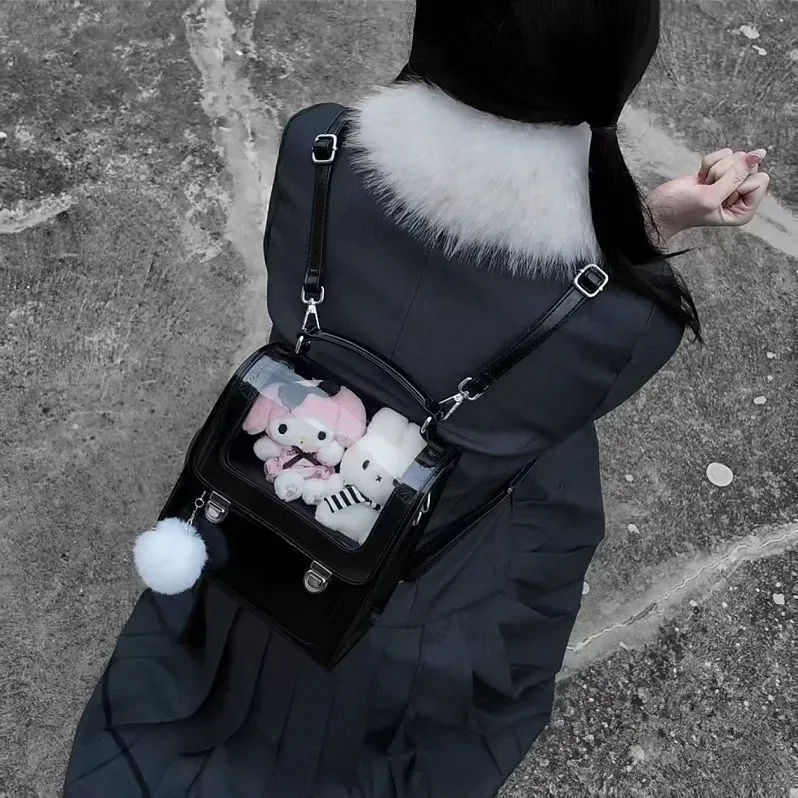 sac à bandoulière vintage harajuku punk gothique, sac sous le bras tendance, sacs à main esthétiques y2k, sacs ita transparents décontractés pour femmes