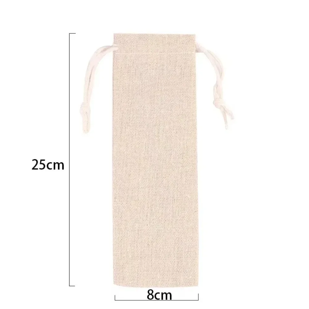 sac de rangement anti-poussière en coton et lin de haute qualité avec cordon de serrage, étui de protection pour couverts, pour la maison