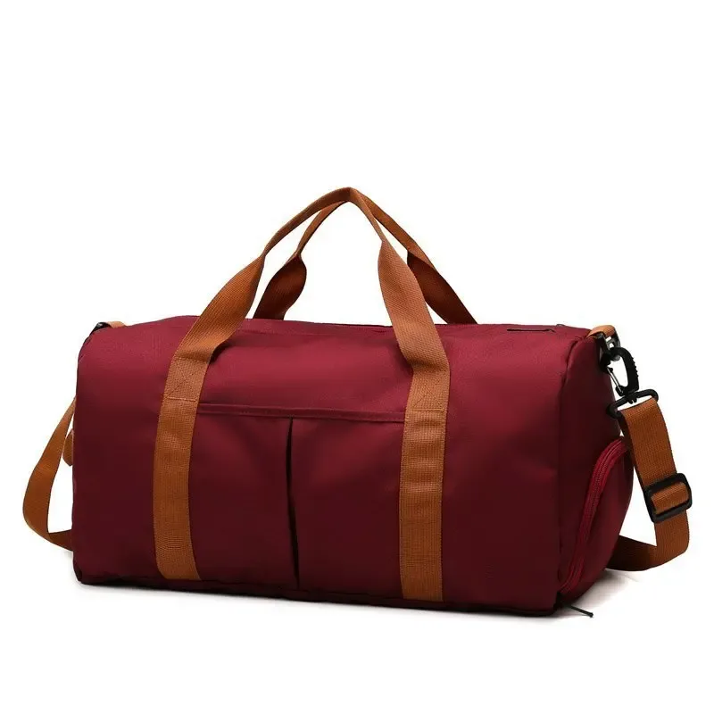 sac voyage polochon oxford khaki beige marron bandoulière poignées compartiments chaussures vêtements humides secs résistant eau transport