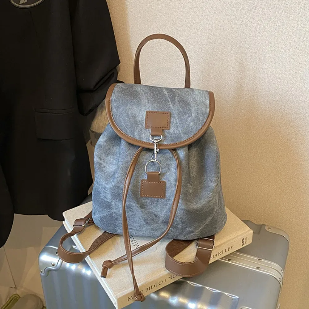 sac à dos décontracté en cuir pu pour femme, design souple et polyvalent, sac à dos rétro américain en cuir pu pour femme