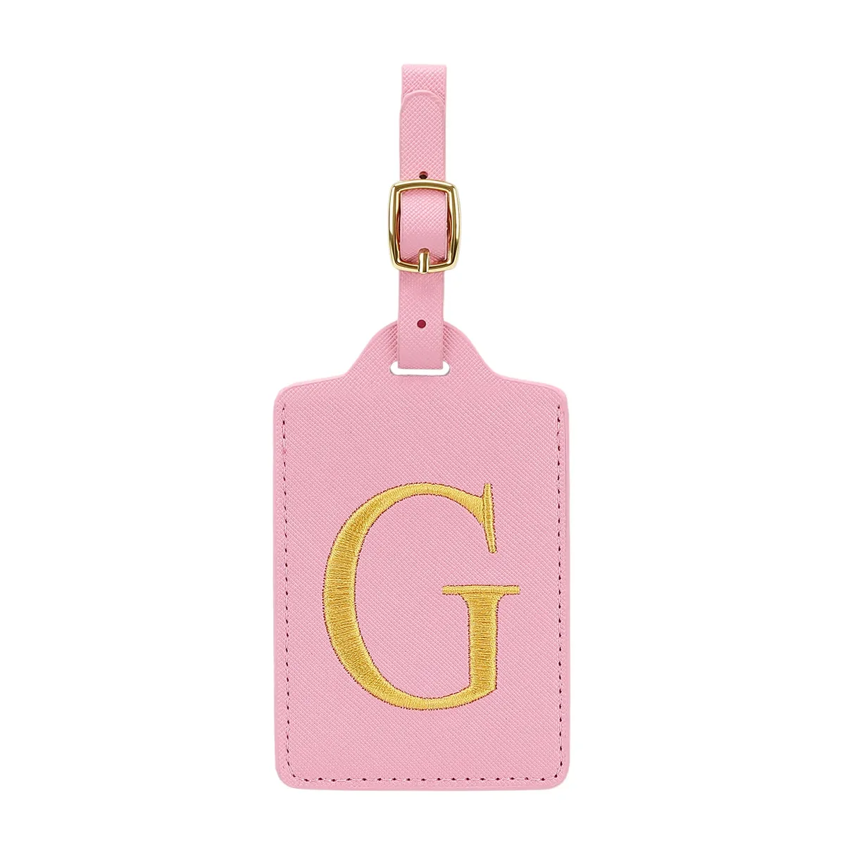 étiquettes de bagages miyin 26 lettres en cuir pu pour valises, protection de la vie privée, accessoires de voyage essentiels, rose