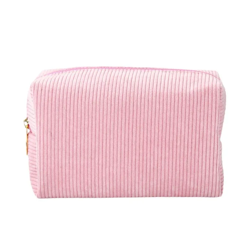 nouveau sac de maquillage octogonal en velours côtelé pour femmes, sac de rangement portable de grande capacité, trousse de toilette de voyage ms04