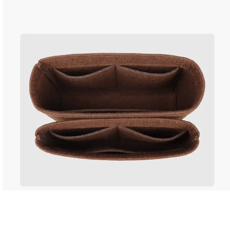 organisateur cosmétiques feutre marron clair voyage sac intérieur maquillage femmes pochette compression boîte transport