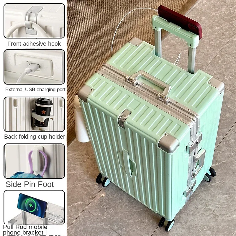 valise grande capacité 30 pouces, robuste et durable, en abs+pc, avec cadre en aluminium, valise à roulettes cabine 20 pouces, bagage à main