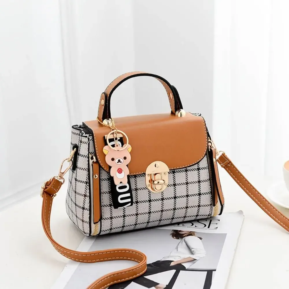 sac à main à motif écossais pour femmes, sac à bandoulière en cuir pu pour dames, sac à main à rabat strucflap initié, mode