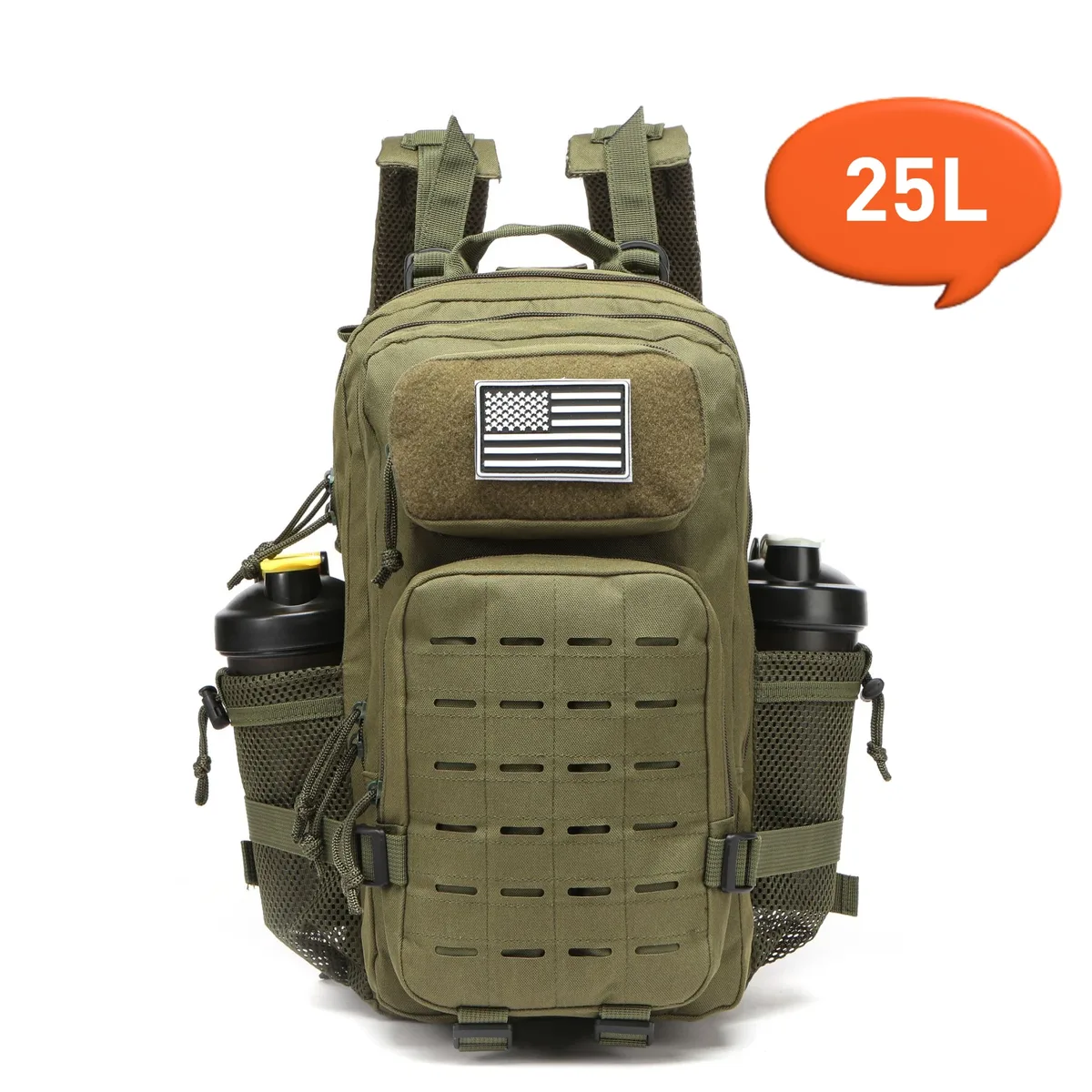 sac à dos dulbackpack pour homme, sac à dos de chasse molle, dean m, sac à dos de randonnée en plein air edc, sorcière, 2 porte-bouteilles, 25l, 50l