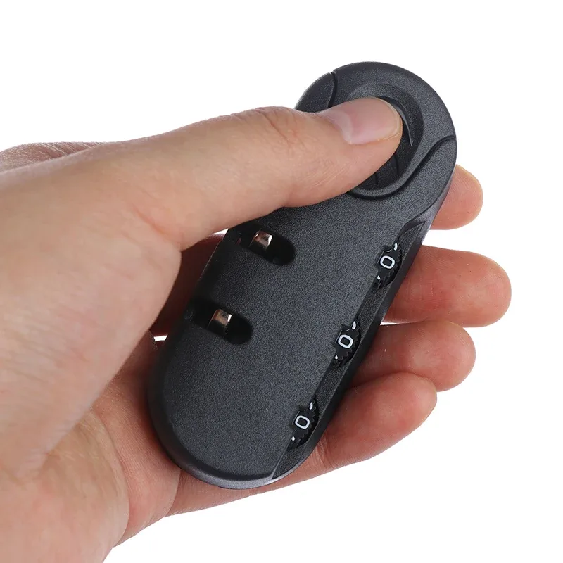 cadenas verrouiller plastique noir serrure tsa boutons numériques voyage valises sac bagages ovale lisse