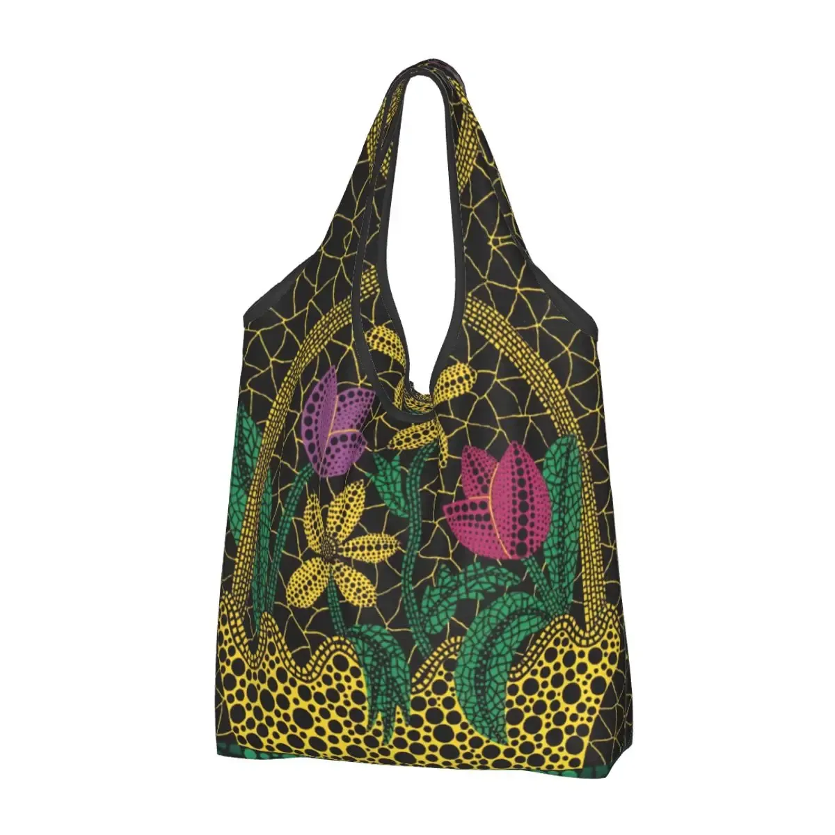 yayoi kusama-sac fourre-tout d'épicerie pour femme, sac à provisions, sacs à provisions, sac à main de grande capacité, initié à l'esthétique mignonne