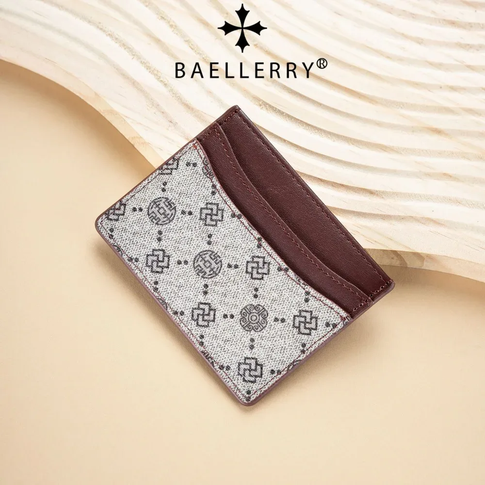 porte-cartes en cuir pu imprimé baellerry, porte-documents multi-emplacements, porte-cartes bancaires, portefeuilles pour hommes et femmes