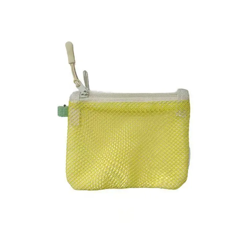 sacs de rangement en maille double couche, trousse de maquillage de voyage portable avec fermeture éclair, mini organisateur de cosmétiques et articles de toilette, sac simple pour papeterie
