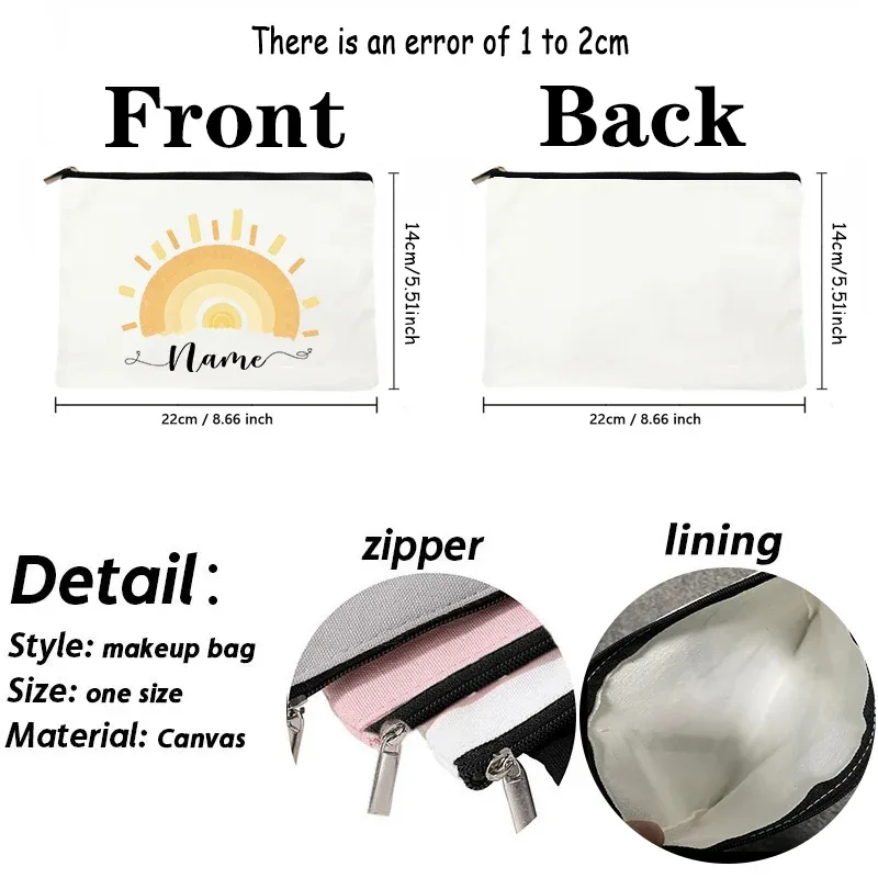 trousse de maquillage avec nom personnalisé pour enseignant arc-en-ciel, cadeau de remise de diplôme personnalisé pour enseignants, trousse à crayons, cadeau de rentrée scolaire, bourse pour femmes