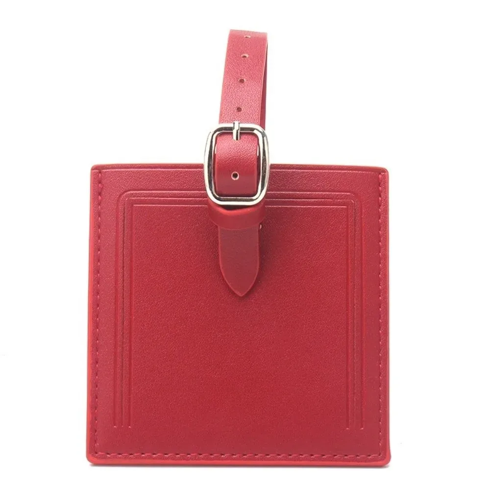 étiquettes de bagages carrées en cuir, étiquettes de voyage portables universelles avec signature, étiquette d'adresse pour bagages en papier pour hommes et femmes