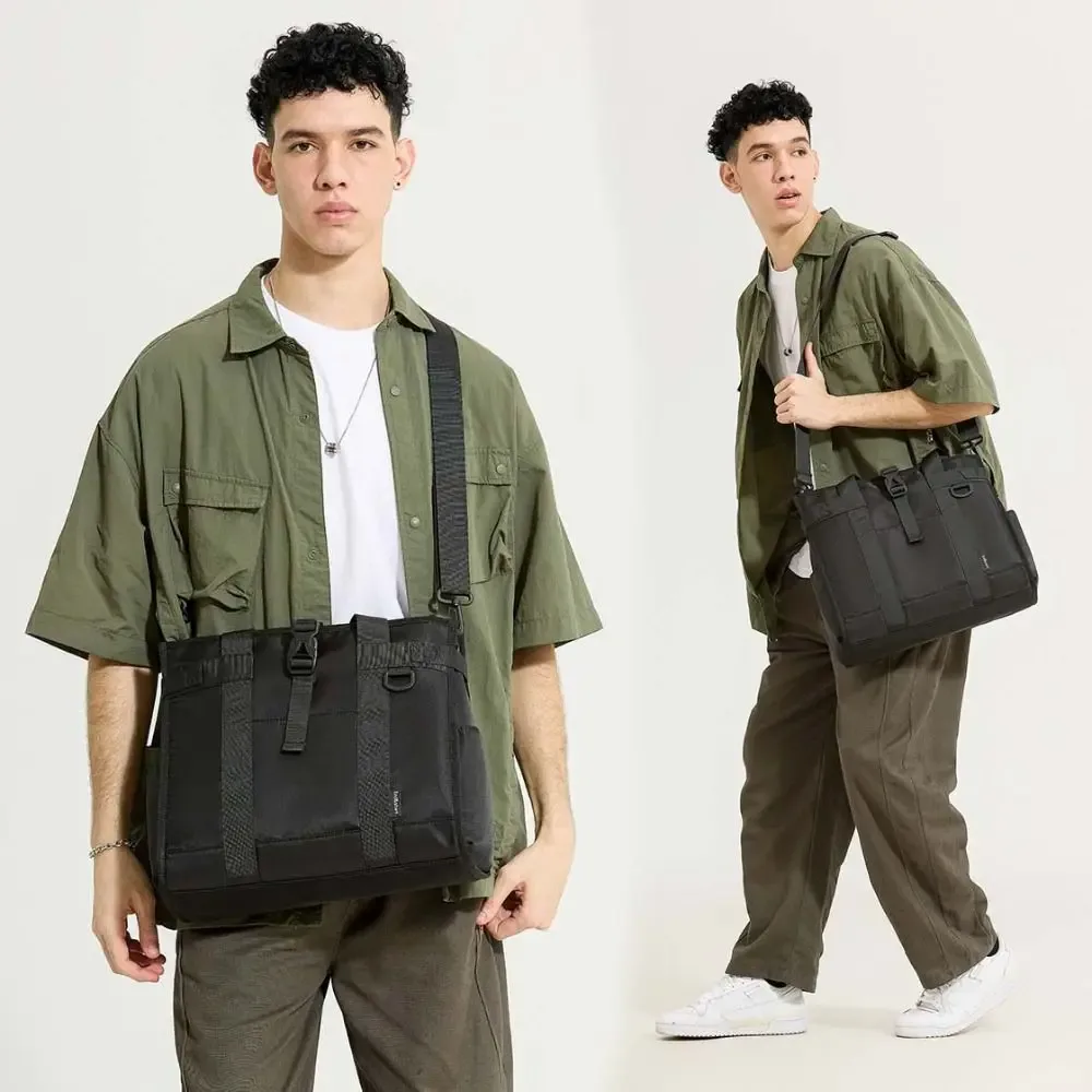sac à main oxford de grande capacité, couleur unie, multifonctionnel, pour homme, sac à bandoulière oxford portable et imperméable
