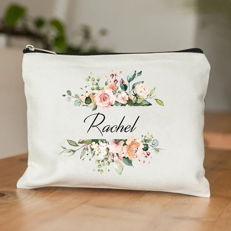 trousse à cosmétiques personnalisée avec nom, meilleur cadeau pour les enseignants de demoiselle d'honneur, femme, sœur, trousse de maquillage personnalisée, trousse de toilette tendance pour femmes