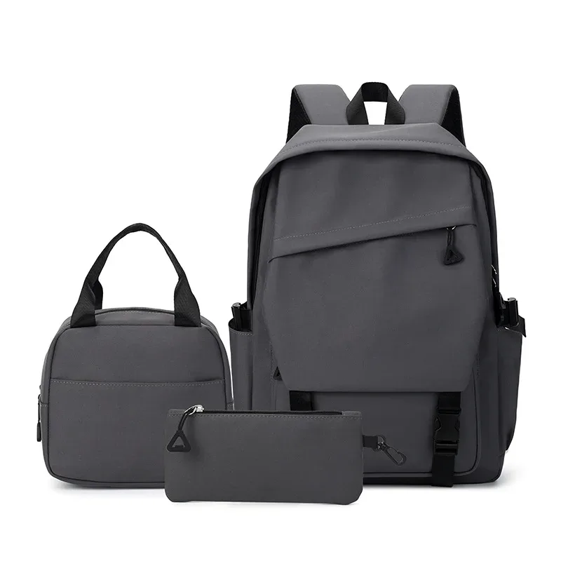 lot de 3 sacs à dos pour étudiants, sacs d'école pour garçons et filles, sacs fourre-tout pour adolescents, hommes et femmes, pochette, sacs à dos en nylon, sacs de voyage