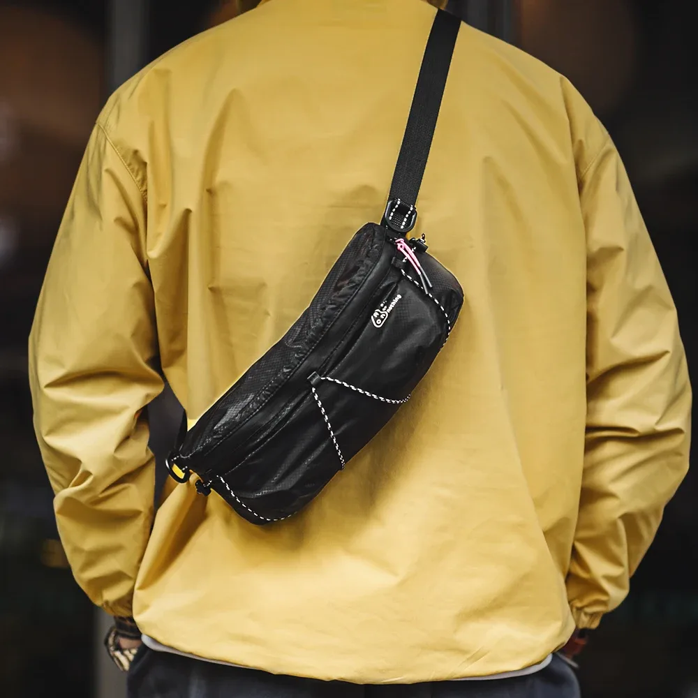 Maden – sac à bandoulière tactique noir réglable de Style unisexe, sac de taille d'extérieur, sac de poitrine de moto pour cyclisme voyage porte-monnaie