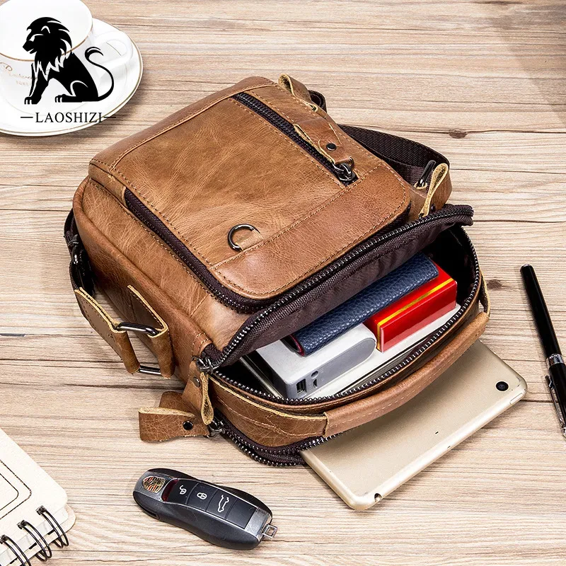 sacs à bandoulière pour hommes en cuir véritable 100% de marque, sac messager pour hommes, sacs bandoulière, nouveau petit sac à main de créateur pour homme, bolso male